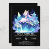 Invitation Princesse Whimsical Anniversaire (Devant / Derrière)