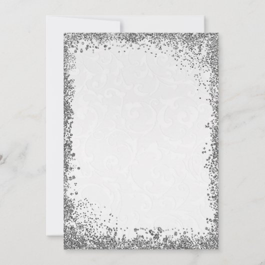 Invitation Princesse White Damask Storybook Mariage élégant (Dos)