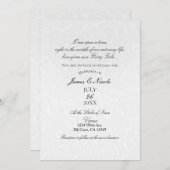 Invitation Princesse White Damask Storybook Mariage élégant (Devant / Derrière)