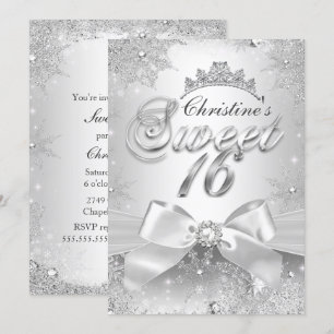 Invitation Princesse Winter Wonderland Argent Swee