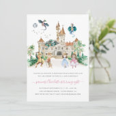 Invitation Princesses, Chevaliers & Dragons Fée Conte Anniver (Debout devant)