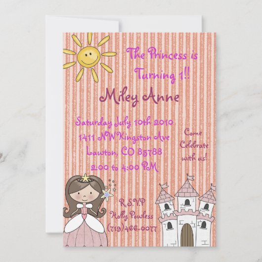 Invitation princessmiley copy, The Princess tourne 1!!... (Devant)