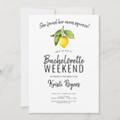 Invitation Principal Squeeze Lemon Bachelorette Week-end Itin (Devant)