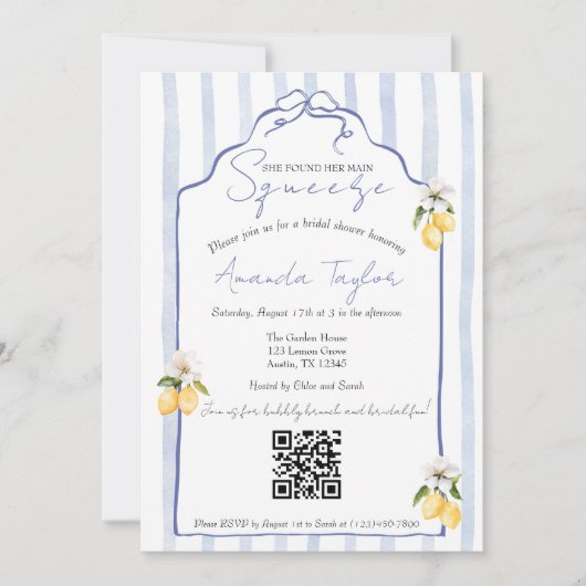 Invitation principale de douche nuptiale Squeeze (Devant)