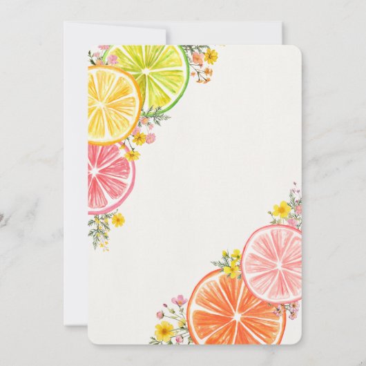 Invitation Principale Squeeze Agrumes Floral Été Enregistrer (Dos)