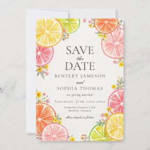 Invitation Principale Squeeze Agrumes Floral Été Enregistrer