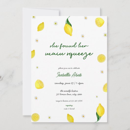Invitation principale Squeeze Citrus Lemon Bridal  (Devant)