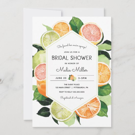 Invitation principale Squeeze Citrus nuptiale douc (Devant)