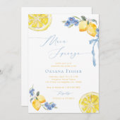 Invitation Principale Squeeze Lemons Bleu Fête des mariées it (Devant / Derrière)