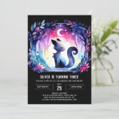Invitation Printable Adorable Chat Anniversaire (Debout devant)