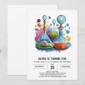 Invitation Printable Chimique Whimsy Scientifique Anniversair (Devant / Derrière)