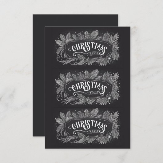 Invitation Printable Christmas Year Gift Labels (Devant / Derrière)