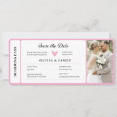 Invitation Printable Destination Wedding Boarding Pass  (Devant)
