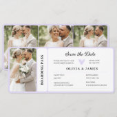 Invitation Printable Destination Wedding Boarding Pass  Invit (Devant / Derrière)