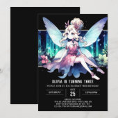 Invitation Printable Enfants Fairy Anniversaire (Devant / Derrière)