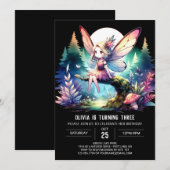 Invitation Printable Fairy Anniversaire moderne (Devant / Derrière)