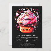 Invitation Printable Fille au chocolat Muffin Fille Anniversa (Devant)