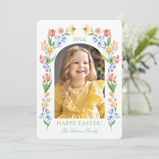 Invitation Printable Flora Salutation de Pâques (Debout devant)