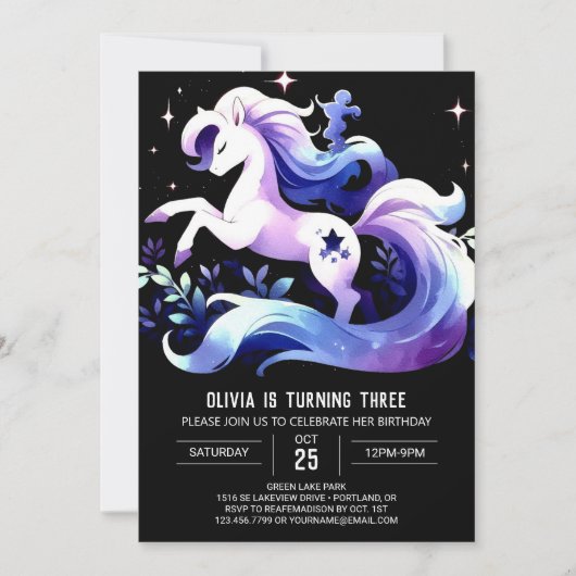 Invitation Printable Horse Anniversaire (Devant)
