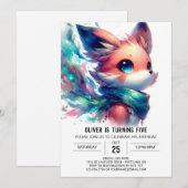 Invitation Printable Jouer Renard Anniversaire (Devant / Derrière)