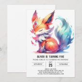 Invitation Printable Joyeux Renard Anniversaire (Devant / Derrière)