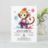 Invitation Printable Joyeux Singe Anniversaire (Debout devant)