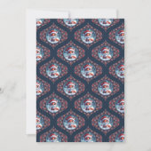 Invitation Printable Kawaii Christmas Fox Mandala Ogee Damask (Devant)