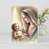 Invitation Printable Mary & Baby Jesus Nativité Scrapbook (Debout devant)