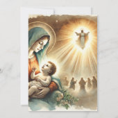 Invitation Printable Mary & Baby Jesus Nativité Scrapbook (Dos)