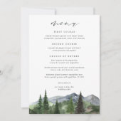 Invitation Printable Mountain Forest Wedding Menu Card (Devant)
