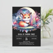 Invitation Printable Nature Fox Anniversaire (Debout devant)