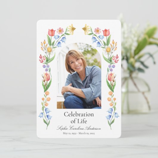 Invitation Printable Printable Flora Celebration of Life Prog (Debout devant)