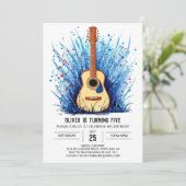 Invitation Printable Simple Guitare Boy Anniversaire (Debout devant)