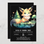 Invitation Printable Sweet Fox Anniversaire (Devant / Derrière)