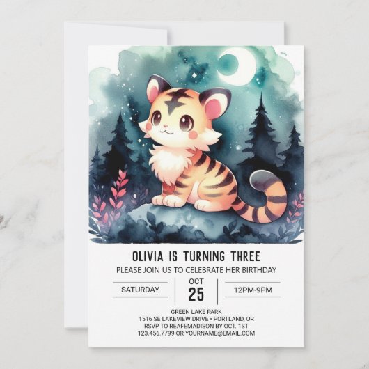 Invitation Printable Sweet Tiger Anniversaire (Devant)