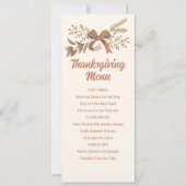 Invitation Printable Thanksgiving Menu (Devant)