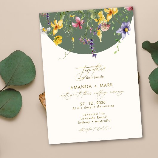 Invitation Printemps Automne Boho Fleur sauvage Whimsical
