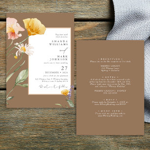 Invitation Printemps Automne Fleur sauvage Mariage botanique