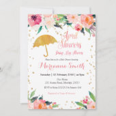 Invitation Printemps Avril Douche Apporter Mai Fleurs Invitat (Devant)