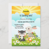 Invitation Printemps bébé premier anniversaire (Devant)