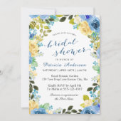 Invitation Printemps bleu jaune Floral Romantique Mariage (Devant)