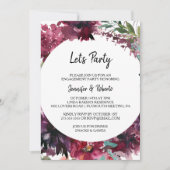 Invitation Printemps Bourgogne et Floral Faisons la fête (Devant)