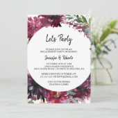 Invitation Printemps Bourgogne et Floral Faisons la fête (Debout devant)