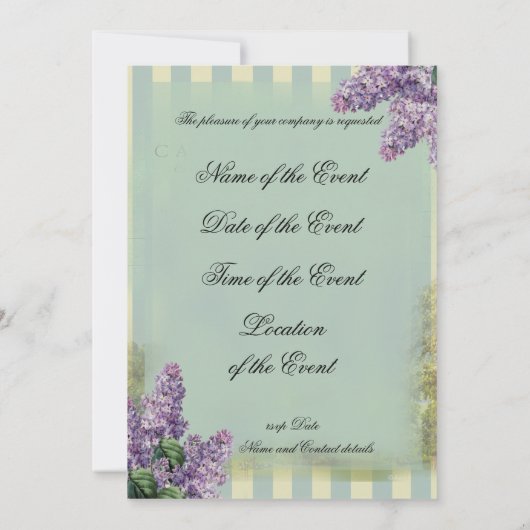 Invitation Printemps d'Au de Lilas (Dos)