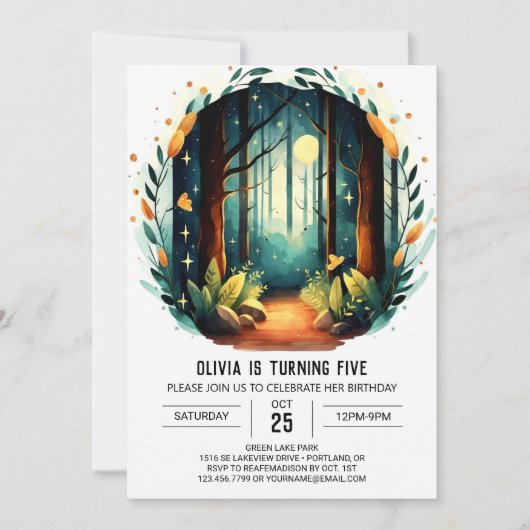 Invitation Printemps de la forêt pastel (Devant)