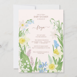 Invitation Printemps de Pâques fleurit Baby shower Floral