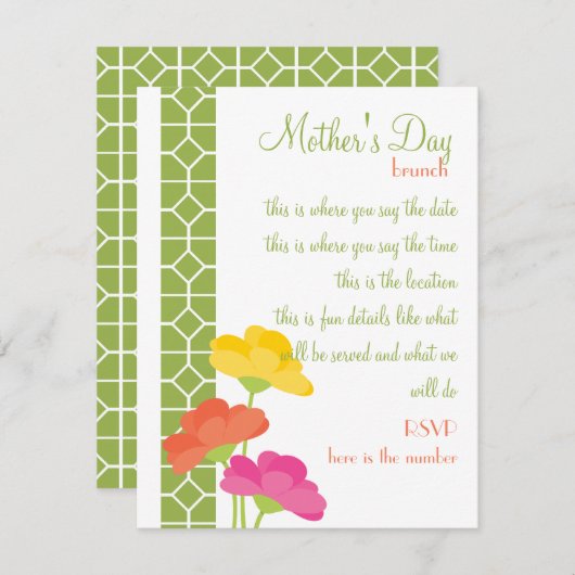 Invitation Printemps en fleurs (Devant / Derrière)