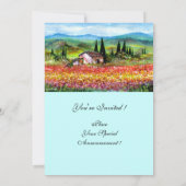 Invitation PRINTEMPS EN TOSCANE, rouge rose jaune bleu vif (Dos)