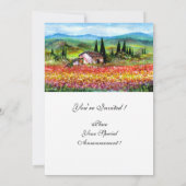Invitation PRINTEMPS EN TOSCANE, rouge vif bleu rose jaune (Dos)