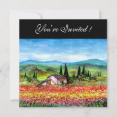 Invitation PRINTEMPS EN TOSCANE, rouge vif bleu rose jaune (Devant)